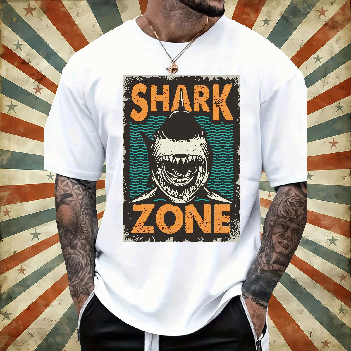 Classic Casual T-Shirts for Men 230g Cotton fish Hip Hop Street Tops Shirt Breathable TOP Quality Men Tshirts Black Oversized