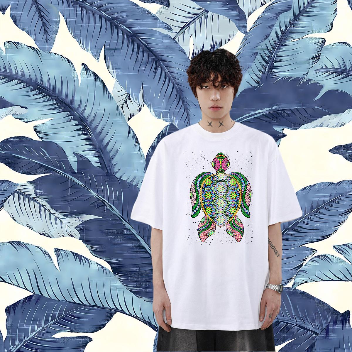 Fashion New T shirt 100% Cotton 230g tortoise Hip Hop Tees Shirts Short Sleeve O-Neck Comfortable Mens Tshirts Custom Printing