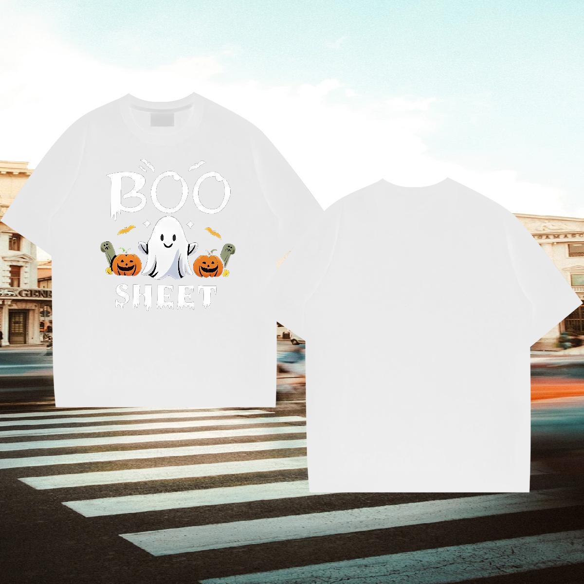 Free Shipping Man T Shirts 230g Cotton halloween Hip Hop Street Clothes O-Neck Short Sleeve Unisex Men Tees DIY Anime