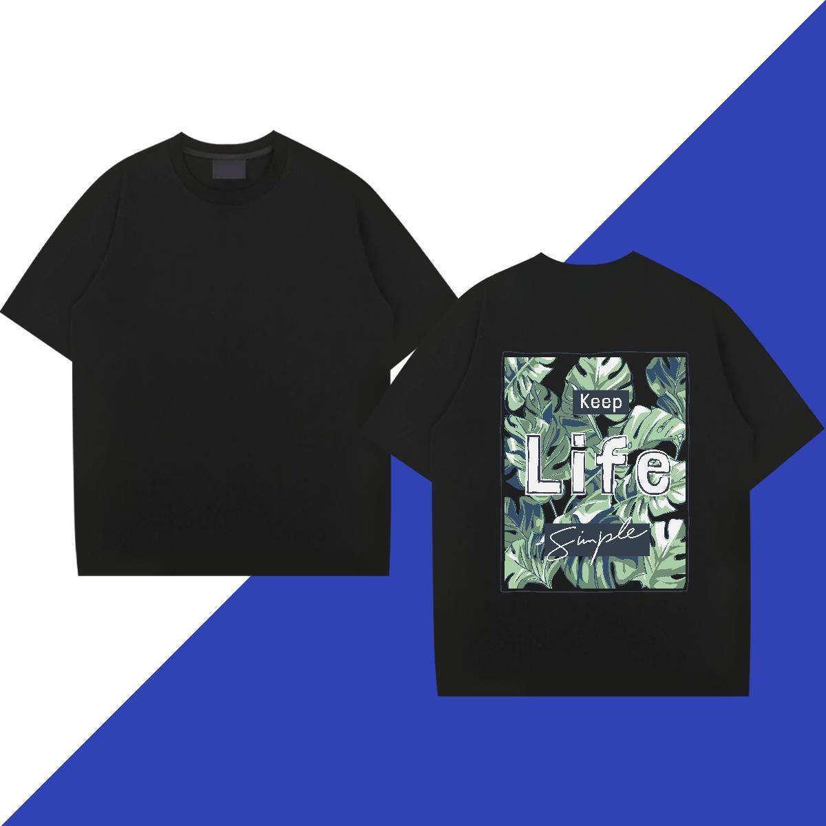 DIY T-Shirts 230g 100% Cotton tree Hip Hop Tops Tees Breathable Short Sleeve Comfortable Tshirts Cartoon Print