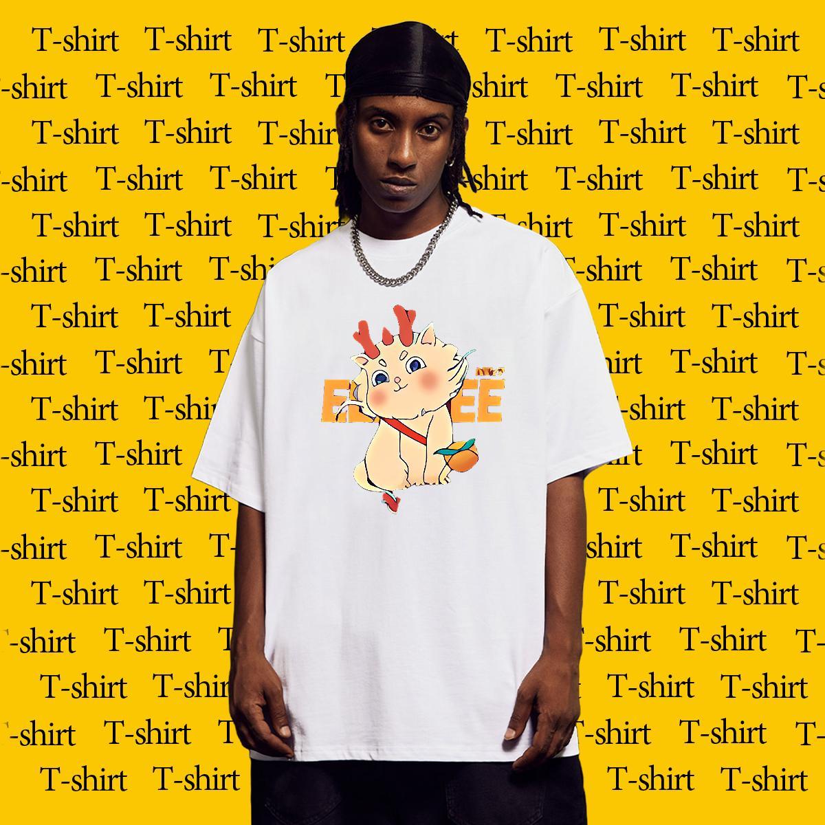 New Arrival T shirt 230g Cotton cute Beach Tops Breathable Soft High Quality Couples T Shirts Graphic