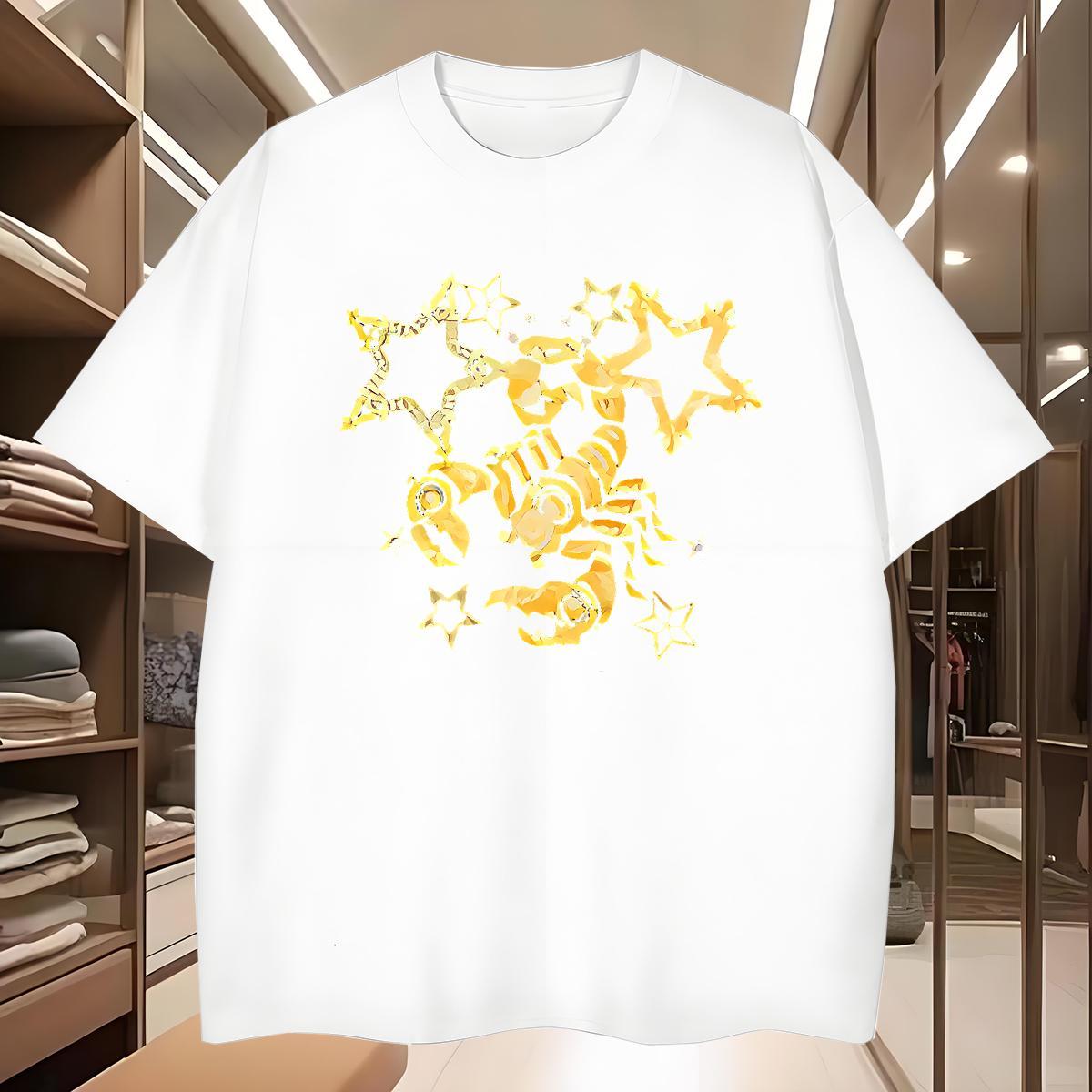 Men T Shirts 230g 100% Cotton scorpion Street Wear Round Neck Short Sleeve Customized Men Tops Tees Designer Fashion Loose Fit Clothings