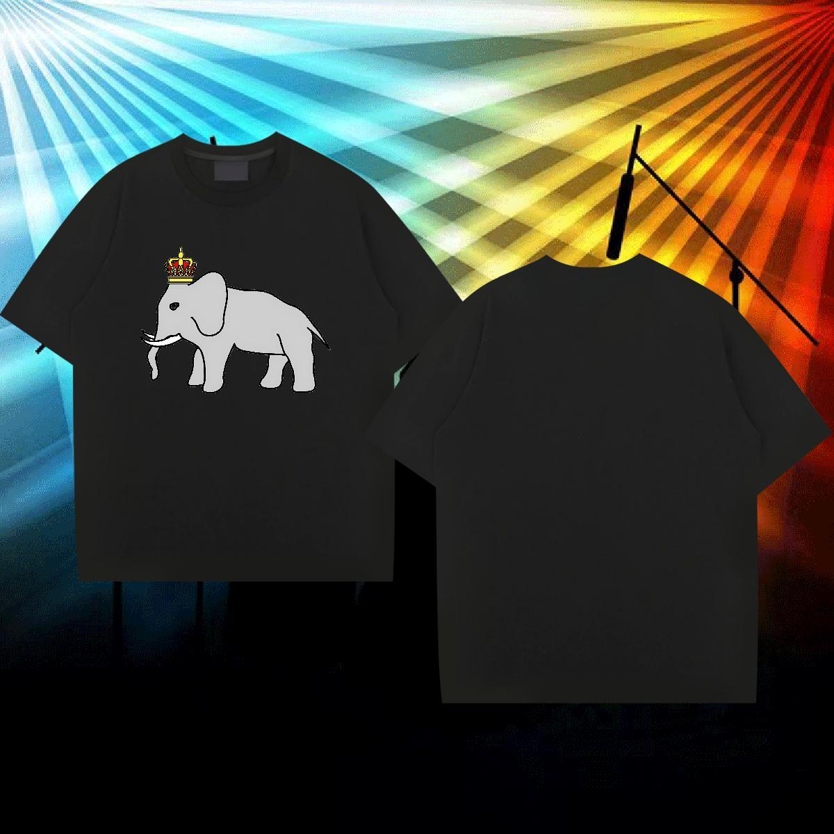 Fashion Design T Shirts Men 230g 100% Cotton elephant Street Wear Tees Breathable Soft Popular Men Tees Cartoon Print