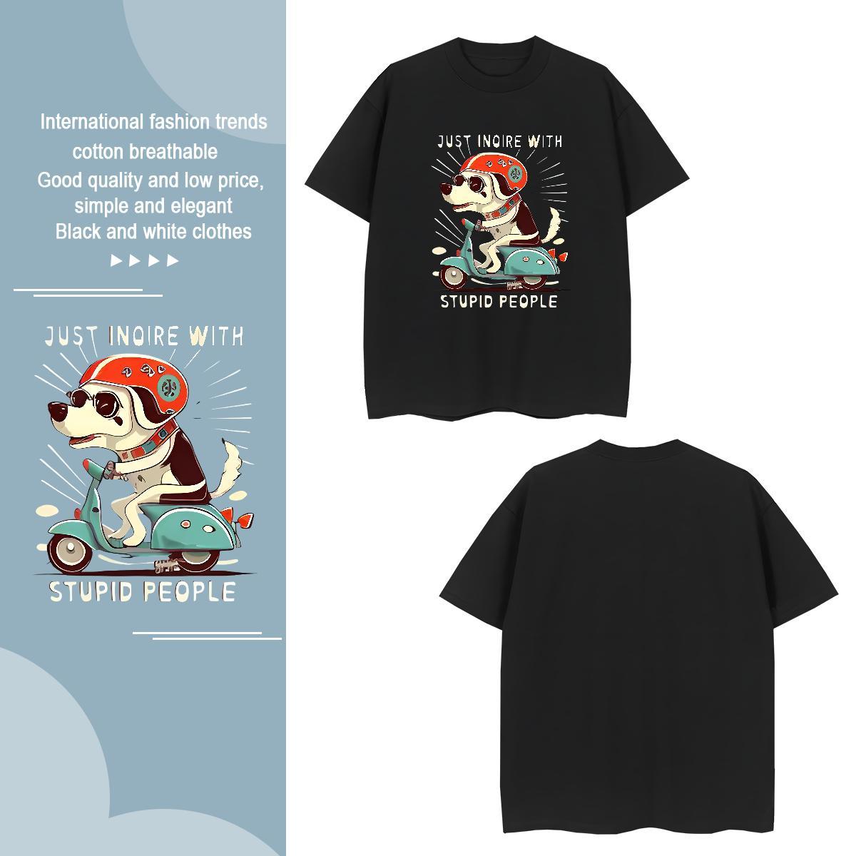 T-Shirts for Men 230g Cotton dog Hip Hop Street Round Neck Short Sleeve Custom Print Oversized Couples T Shirts New Designer Wholesale Polos