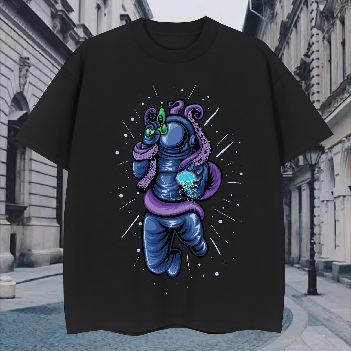 Men T Shirts 230g Cotton space Street Breathable Anime Men Tshirts 2024 Designer Cool Design Tops