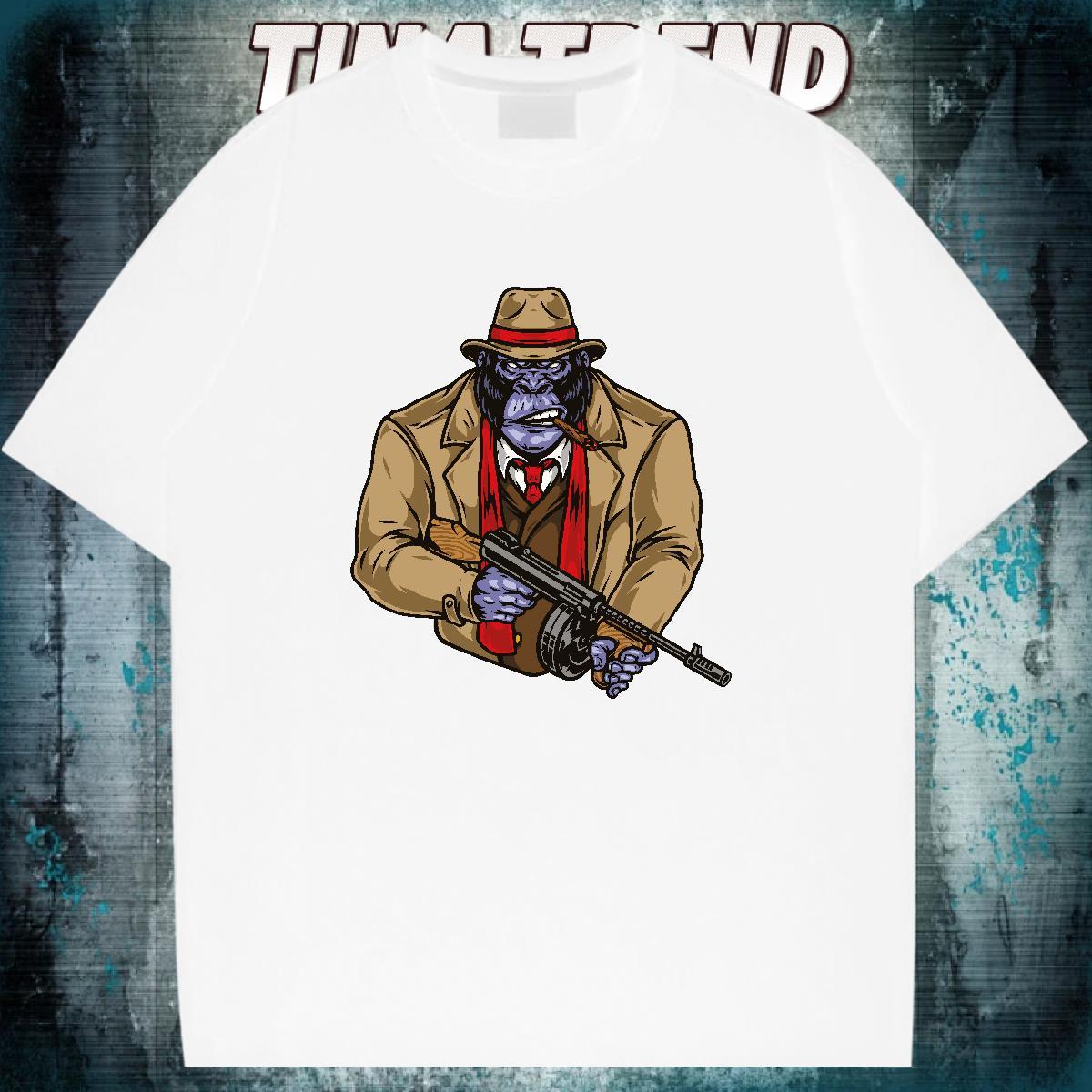 New T Shirt For Man 230g Cotton Daily Outfit Tees Shirts Crew Neck Breathable Unisex Men Clothes T-Shirt Customized Print