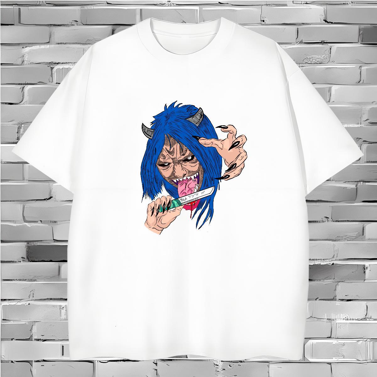 T Shirt For Man 230g 100% Cotton scary Sport Short Sleeve Soft Oversized 4XL Men Tees New Designer Wholesale Tees Shirts