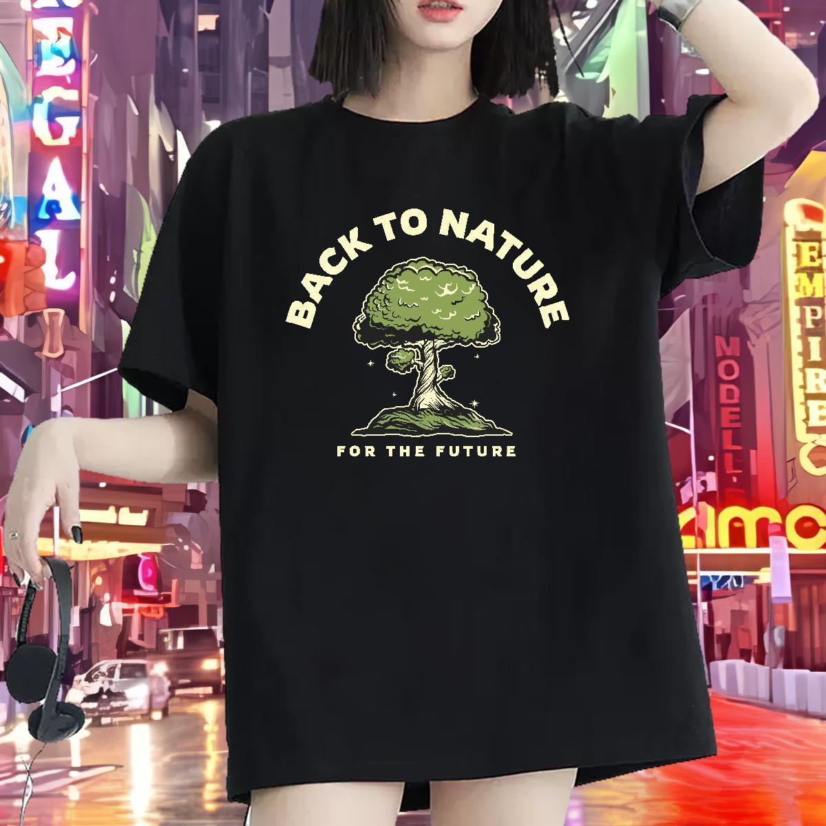 Loose T shirt Crew Neck Breathable Tshirt for Man Woman Graphic tree Sports Casual 100% Cotton 230g 2024 Casual Tees