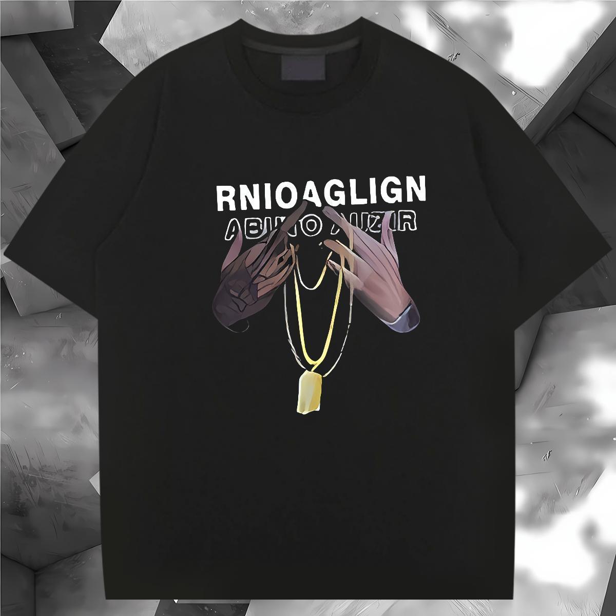 T-Shirts 230g 100% Cotton hands Hip Hop Street Pure Cotton DIY Anime Men Tshirts Classic Casual Loose Fit Tees Shirts