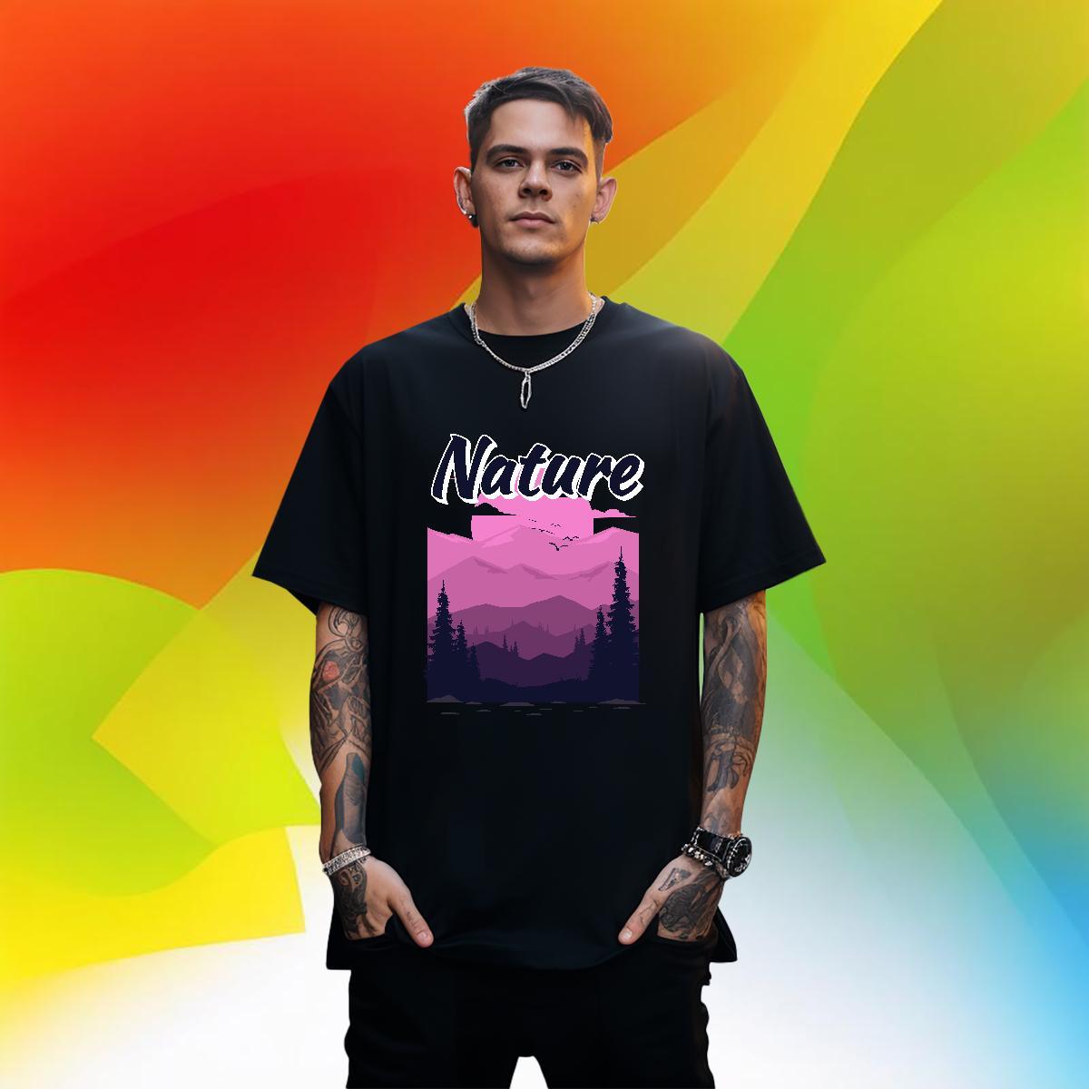 Loose Men Tops Tees 230g Pure Cotton Casual sky Oversized Short Sleeve O-Neck 2024 T-Shirts for Men Tshirts