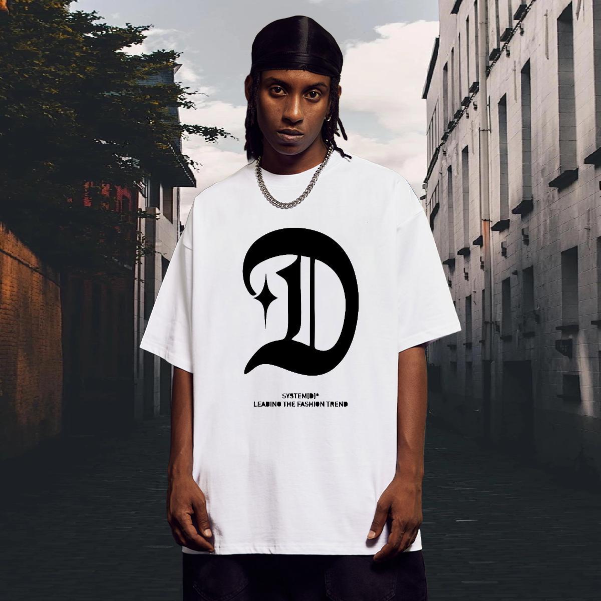 Popular Mens Tshirts 100% Cotton 230g Hip Hop letter White Plus Size Breathable Customized Mens T Shirts Tops Tees