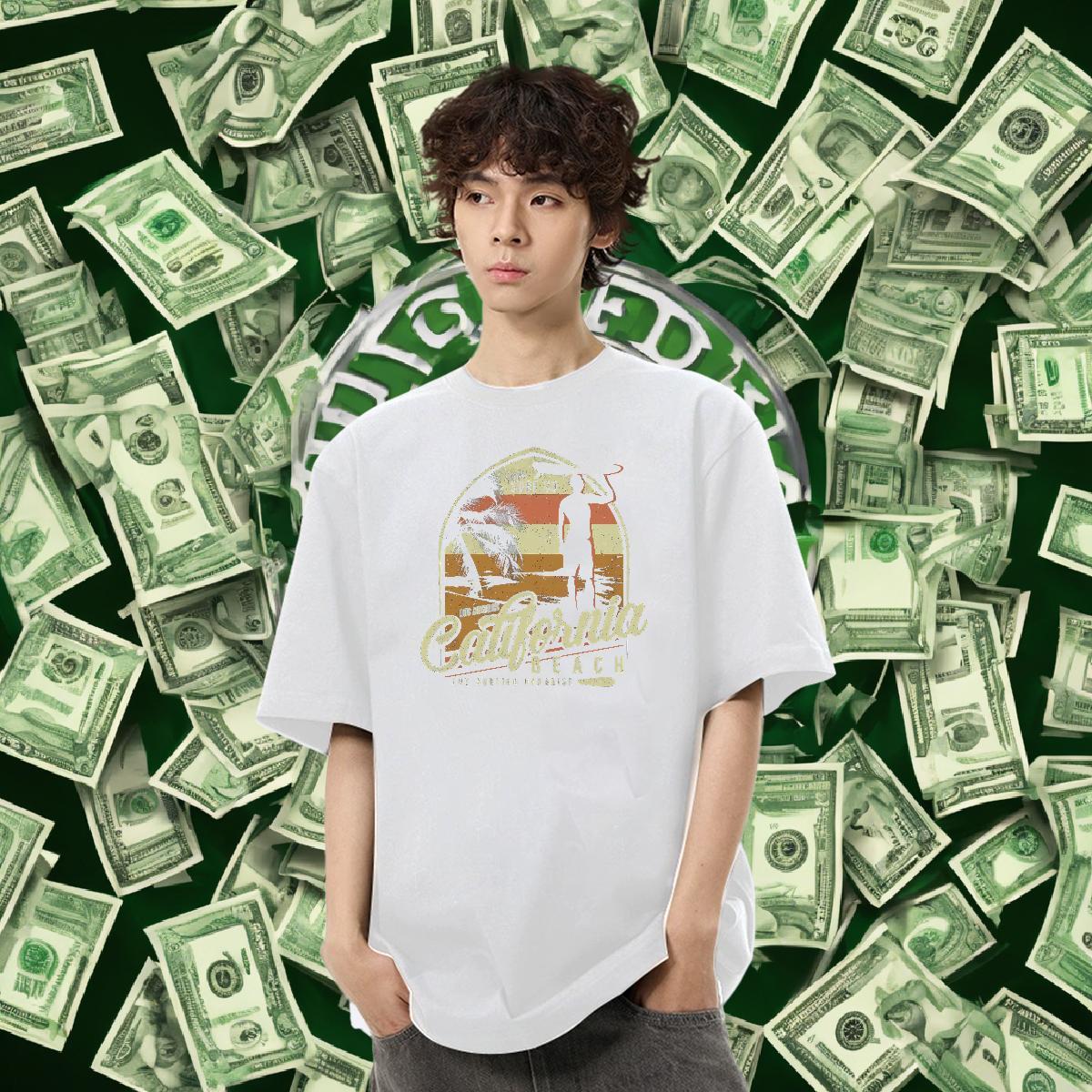 Brand Men Tops Tees 230g Cotton Home Outdoor beach Black White Pure Cotton Designer Fashion Men T Shirts Tshirts