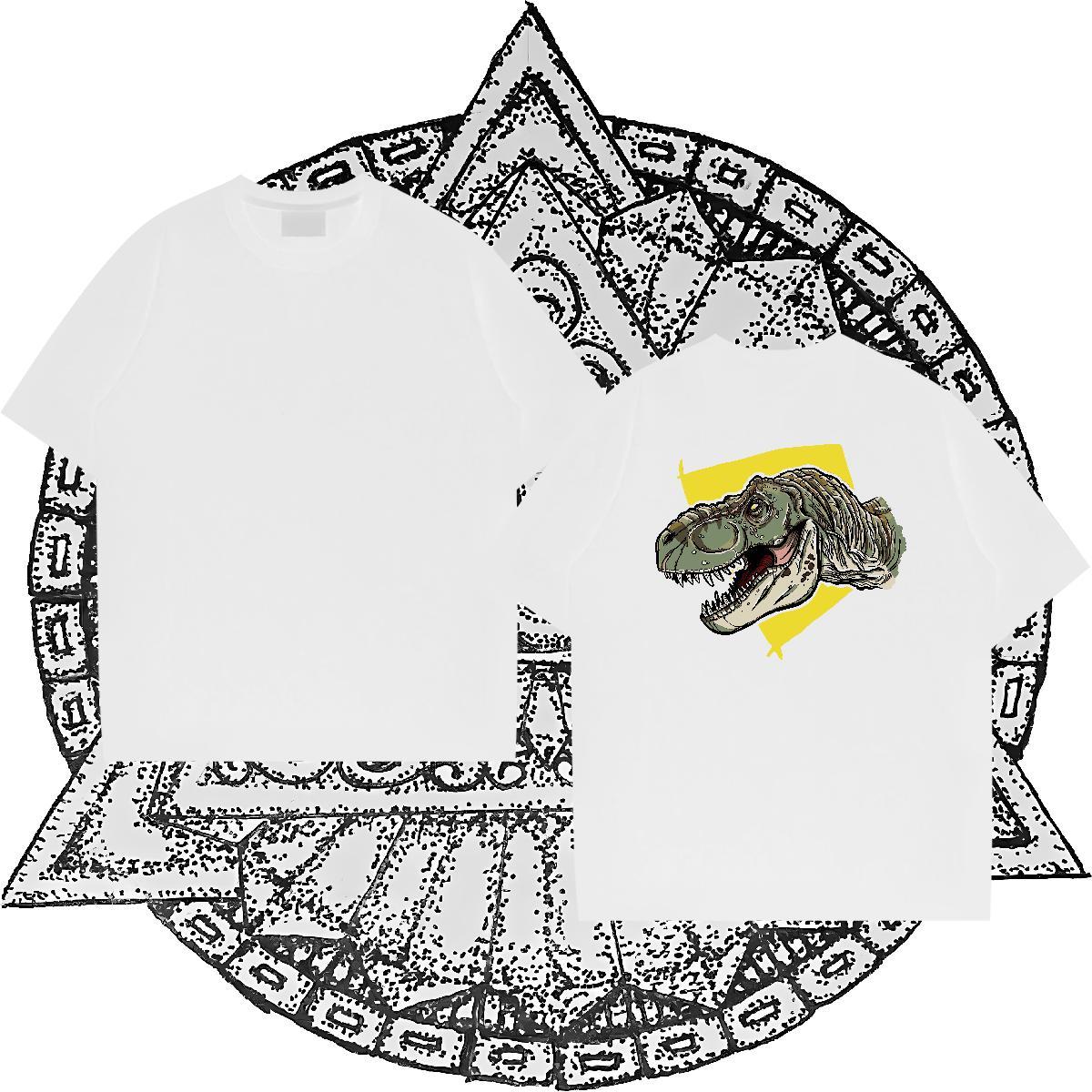 Custom Man T Shirts 230g Pure Cotton dinosaur Casual Daily Wear Polos O Neck Short Sleeves Brand Men Tops Tees DIY Printed