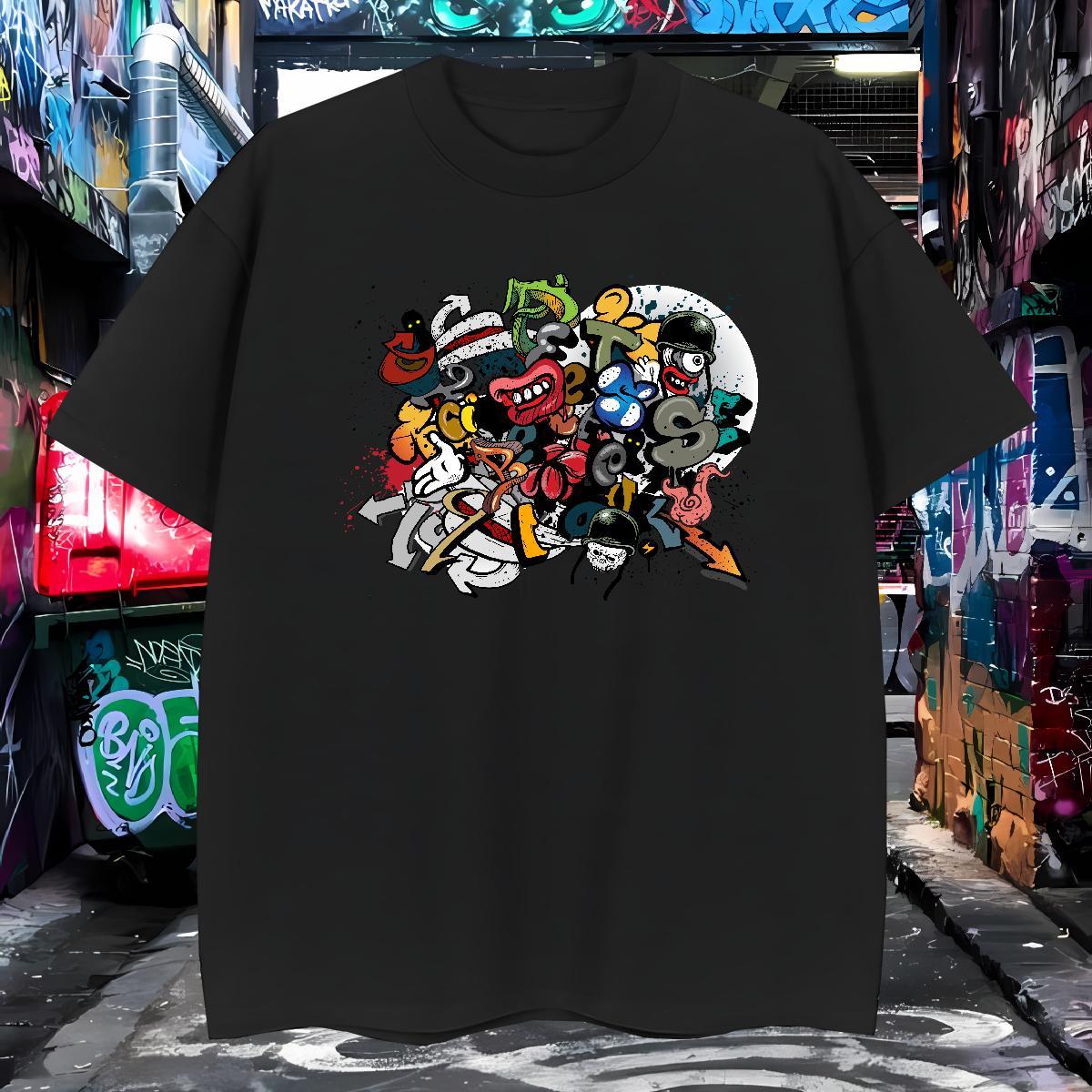 T shirt 230g Cotton icon Daily Outfit Crew Neck Cartoon Printing L-4XL Tshirt for Man Woman Fashion New Loose Tees Shirts