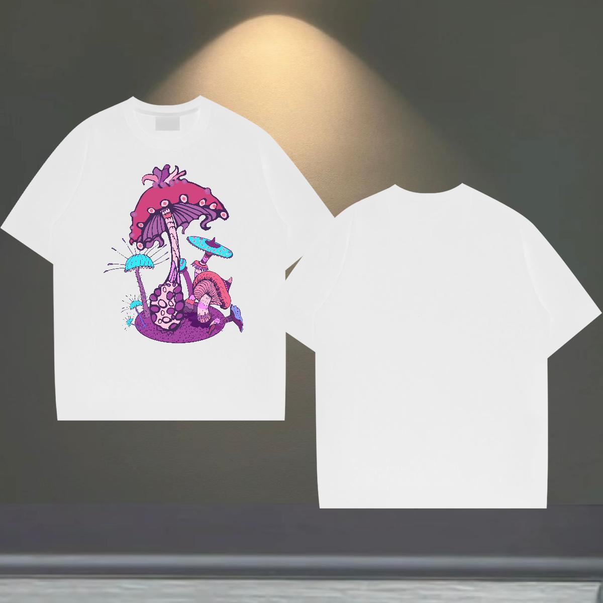 Loose Fit Tshirt for Man Woman 230g 100% Cotton Street Wear mushroom Custom Printing Breathable 2024 T-Shirts for Men Top Tees