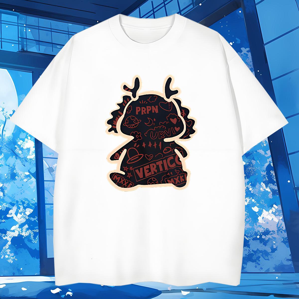 Man T Shirts 230g 100% Cotton dinosaur Street Casual Breathable Short Sleeve Custom Print Plus Size Couples T Shirts Fashion Loose Top Tees