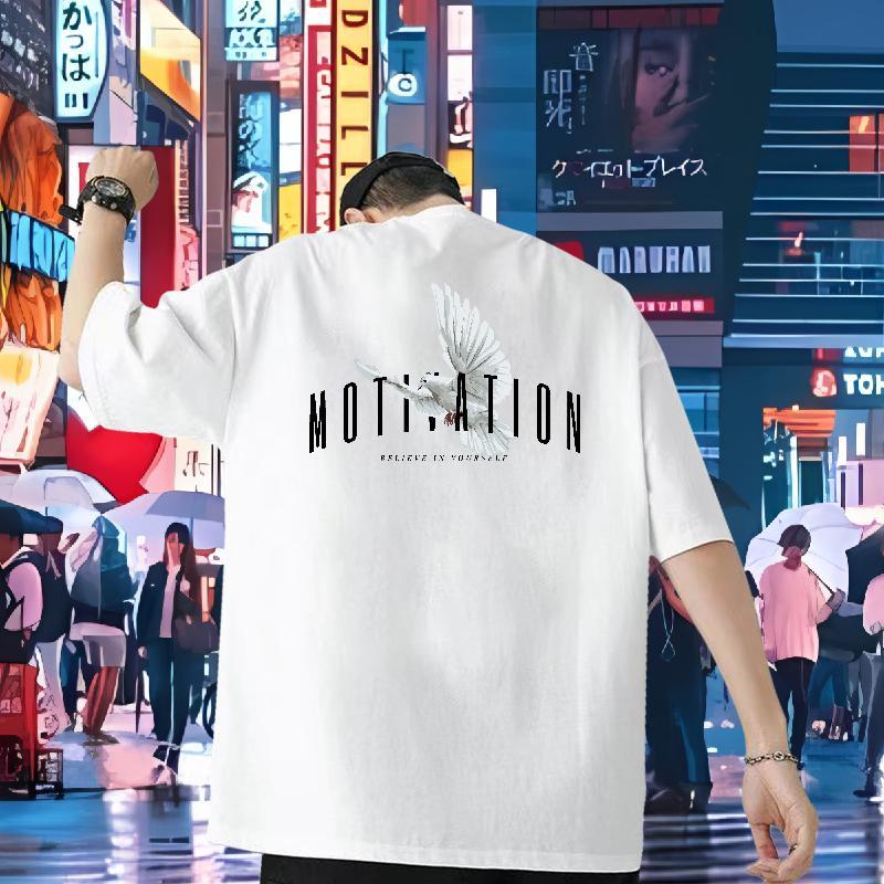 New Men T Shirts 230g Pure Cotton eagle Casual Daily Wear Clothings Short Sleeve Soft High Quality Men Tops Tees Cartoon Print
