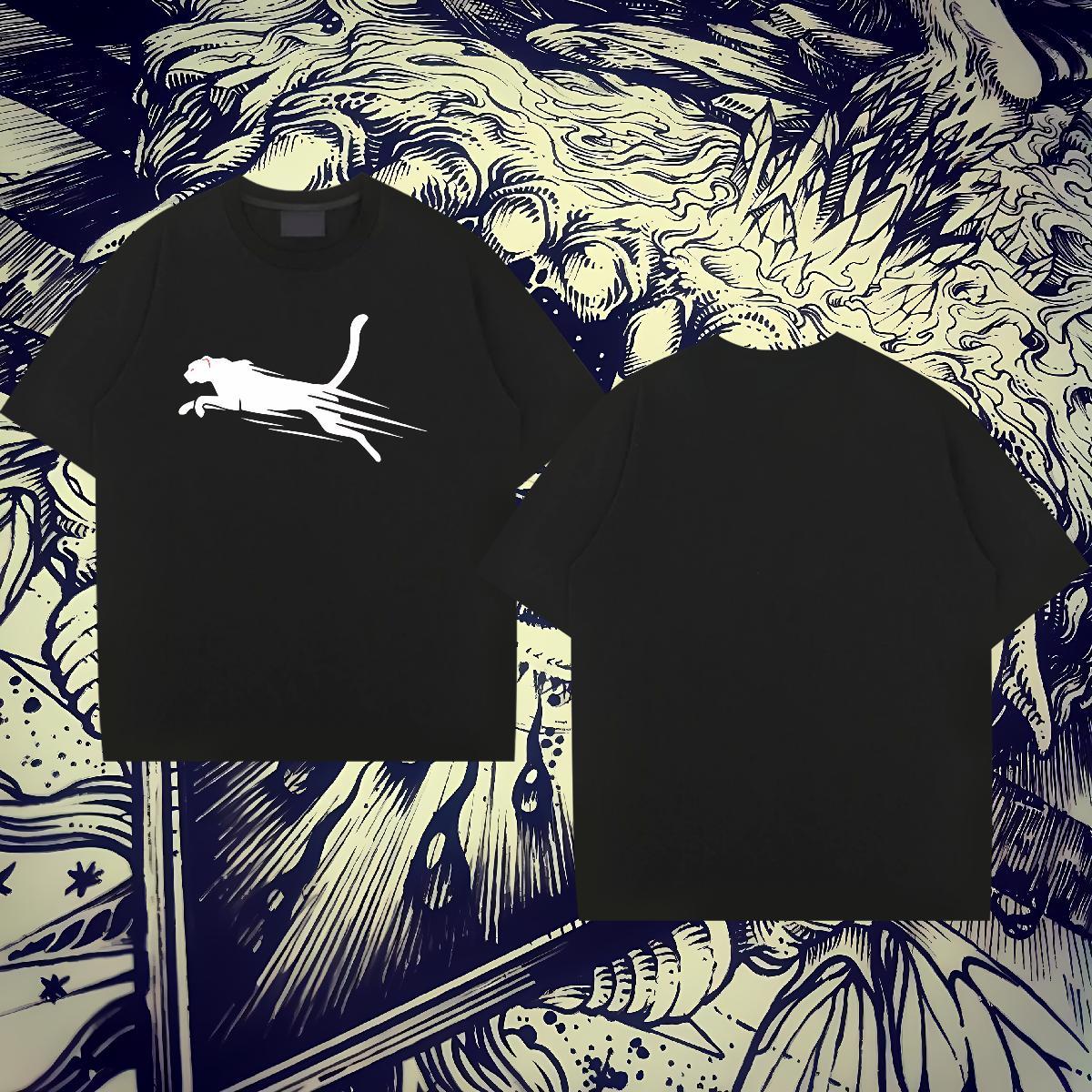 Custom T-Shirts for Men 100% Cotton 230g cat Hip Hop Street Tee Shirt Breathable Short Sleeve TOP Quality Tshirts Skull