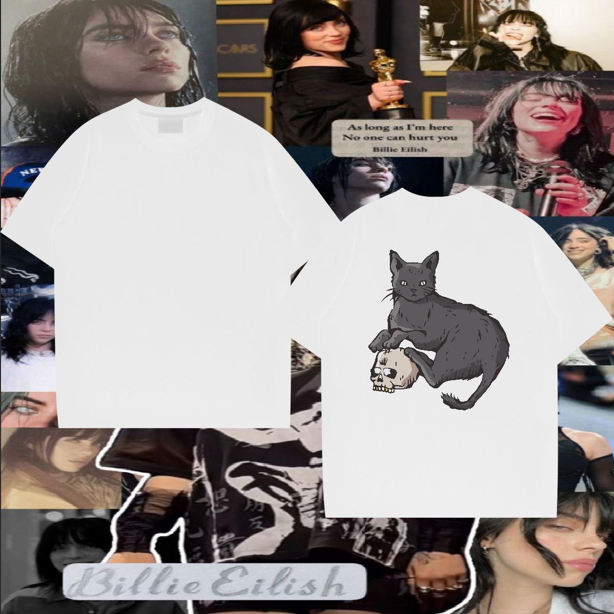New Designer T Shirt For Man 230g Cotton cat Daily Outfit Wear Pure Cotton Cool Men Tops Tees Oversized 4XL