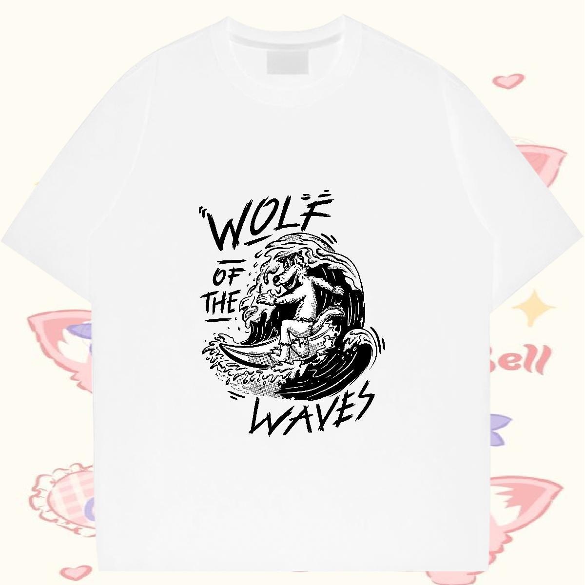 Designer Fashion Men T Shirts 230g 100% Cotton wolf Hip Hop Clothings Crew Neck Loose Fit Tshirt for Man Woman Custom Print Oversized