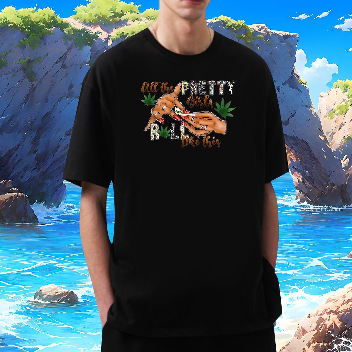 T Shirts Men 100% Cotton 230g hands Beach Breathable Short Sleeve Anime Print Men Tees Casual New Brand Polos