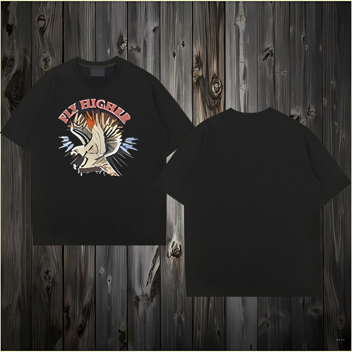 2024 Mens T Shirts 230g Cotton cool Hip Hop Top Tees Crew Neck Breathable Popular Tshirt for Man Woman DIY Printed