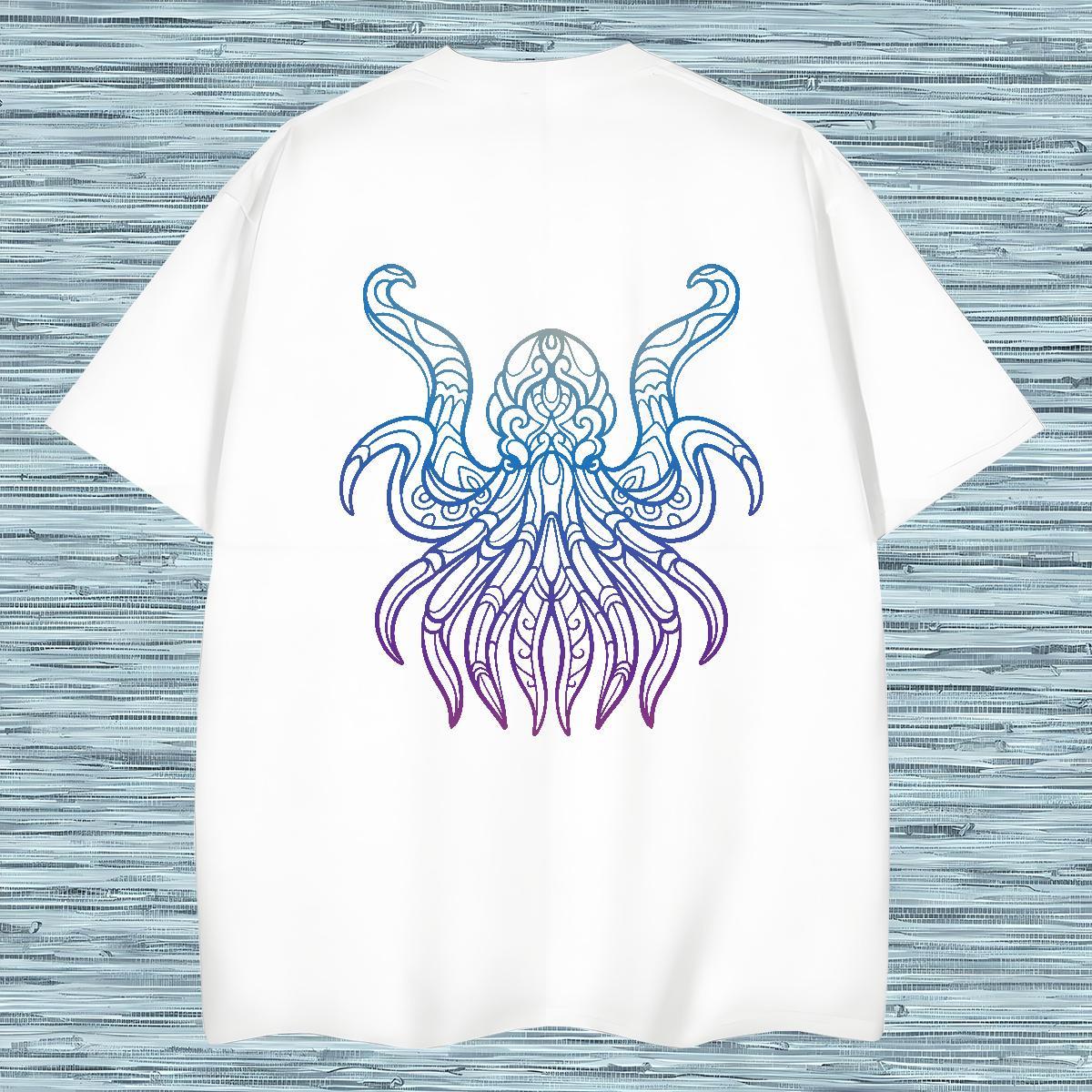 Designer Tshirt for Man Woman 230g Cotton octopus T-Shirts for Men Street Breathable Short Sleeve Anime Print Fashion Tops Shirt