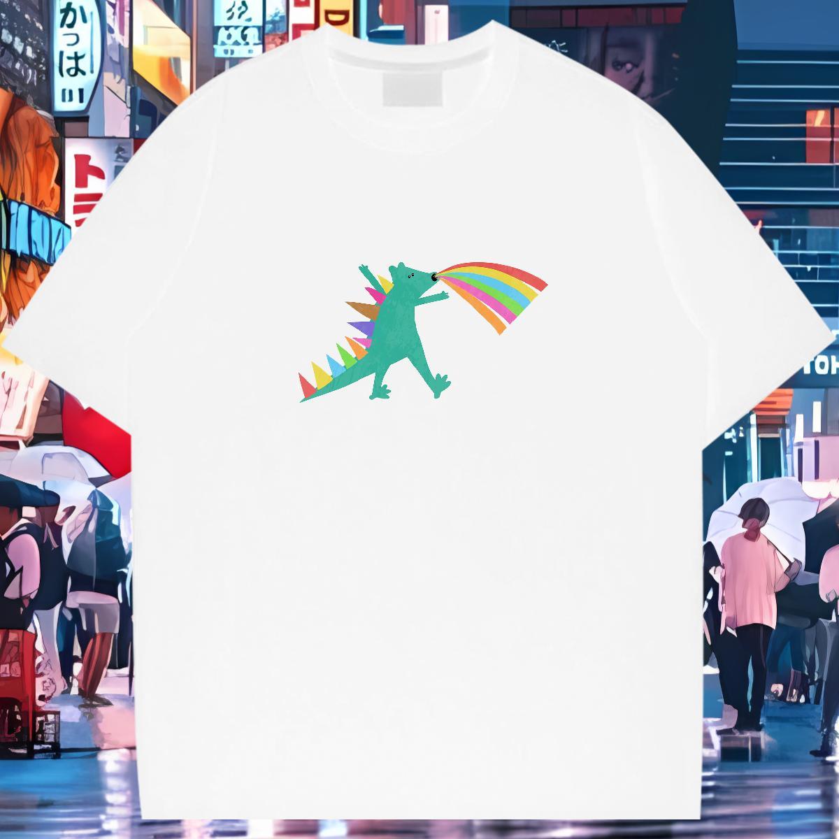 2024 Summer Man T Shirts 230g Pure Cotton dinosaur Sports Casual Tees Shirts O Neck Short Sleeves TOP Quality Mens Tshirts Custom Printed