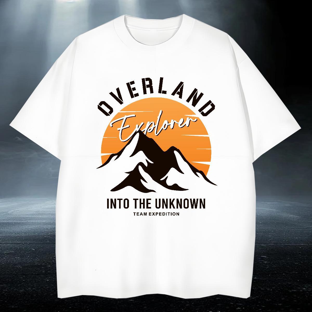 Cool Tshirts 230g Pure Cotton Hip Hop Street mountains DIY Printed Breathable Crew Neck Fashion Designer Man T Shirts Wear