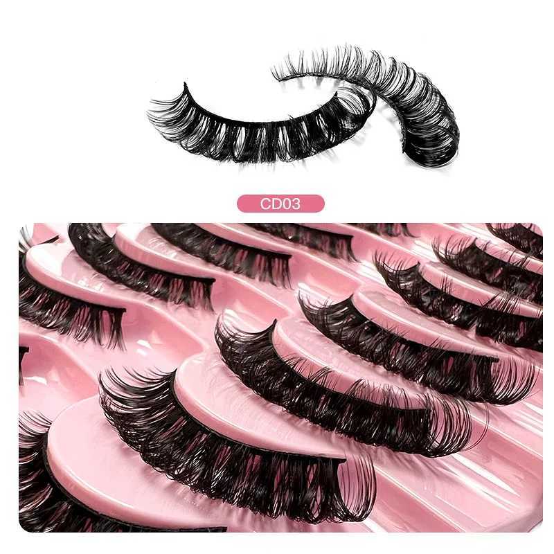 Russian striped eyelashes DD curly eyelashes 5/10 pairs of artificial mink eyelashes 3D mink eyelashes reusable fluffy false eyelashes Russian extensi