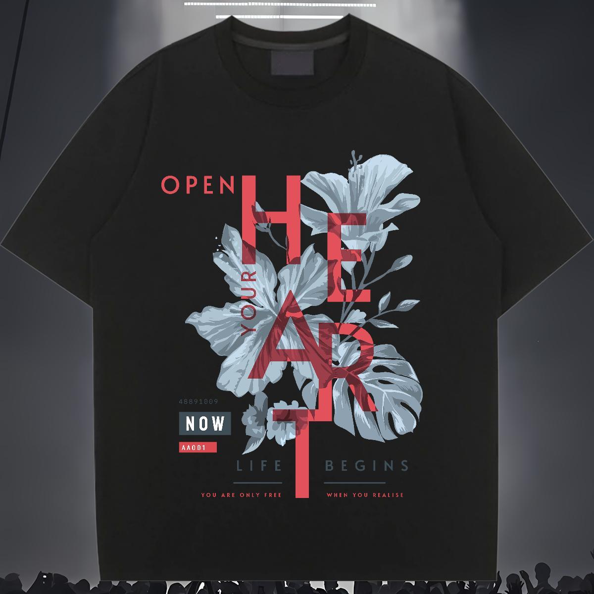 Brand T-Shirts Breathable Couples T Shirts Cartoon Printing L-4XL tree Sports Casual 230g Pure Cotton Classic Tops Tees