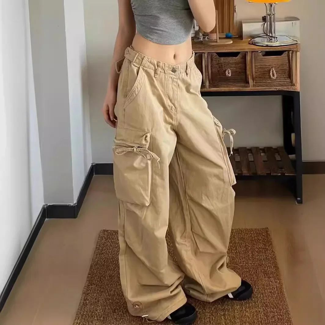 American Style Loose-fit Casual For Men Women Vintage High Fashion Trendy Cargo Pants Street Smart Z260314