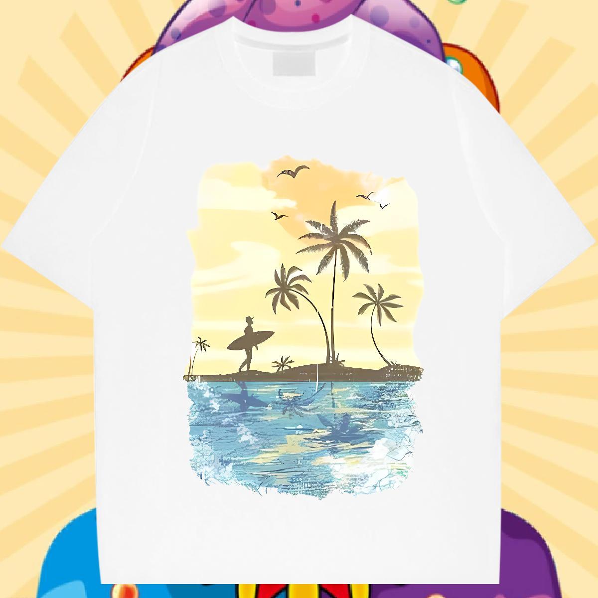 Stylist Men T Shirts 100% Cotton 230g tree Hip Hop Street Tee Shirt Breathable Crew Neck Soft Men Tees Floral Print