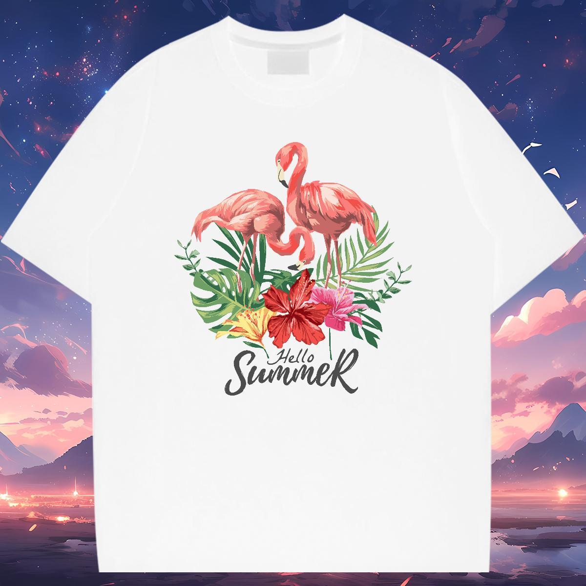 T Shirt For Man 230g Pure Cotton bird Sport O-Neck Short Sleeve Skull Men Tees Casual New Cool Design Top Tees