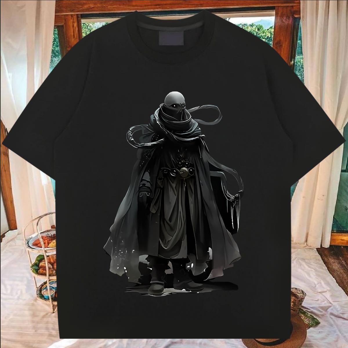 Stylist T-Shirts 100% Cotton 230g halloween Anime Printing Street Top Tees Crew Neck Loose Men Tops Tees Plus Size Custom