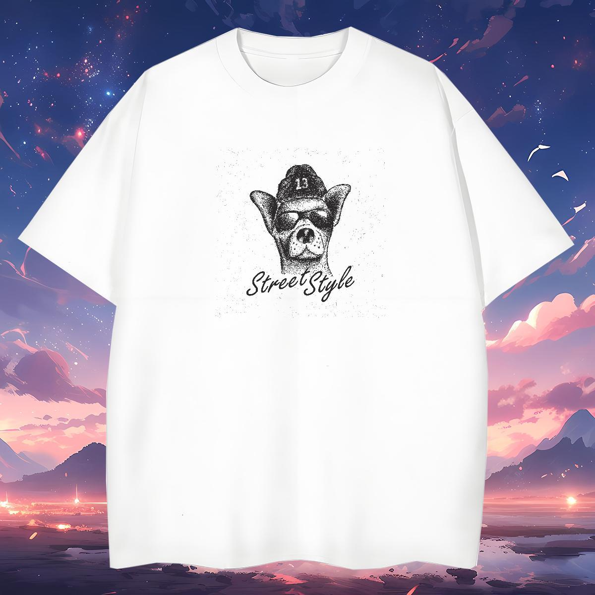 T-Shirts 230g Cotton dog Sport Breathable Plus Size Cartoon Men Tshirts Custom Loose Tees Shirts