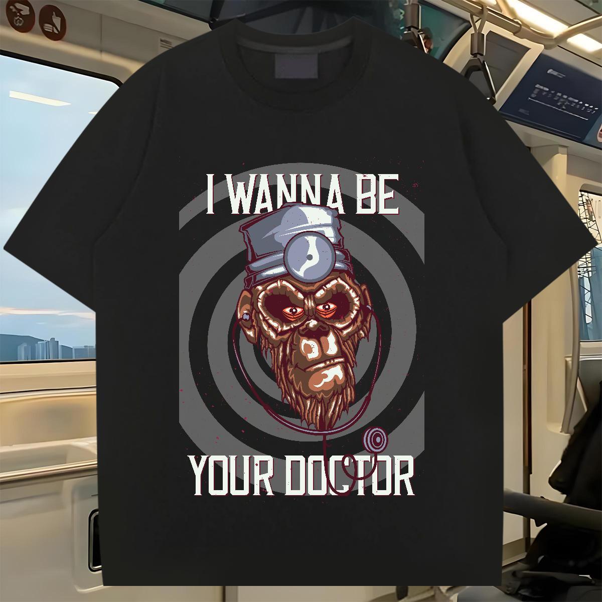 Wholesale T-Shirts 230g Pure Cotton chimpanzee Summer Casual Tops Shirt Breathable Soft Unisex Men Tshirts Oversized