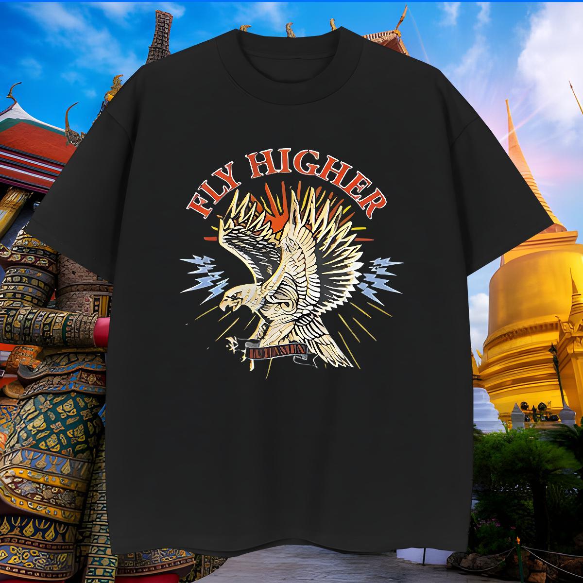 Cool Men Clothes T-Shirt 230g 100% Cotton eagle Man T Shirts Hip Hop Street Short Sleeve O-Neck Custom Anime Free Shipping Tees Shirts