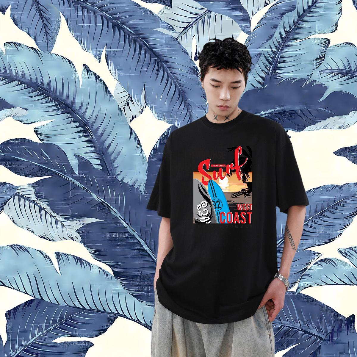 New Arrival Man T Shirts letter Tees Shirts 100% Cotton 230g Street wear Hip Hop Cool DIY Logo Oversized Round Neck Short Sleeve Men Tshirts