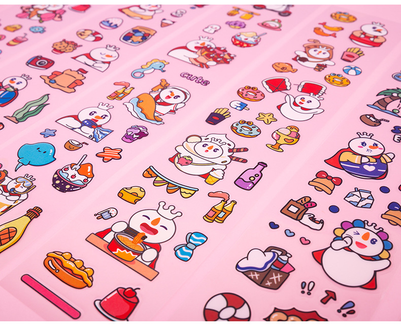 Long strip Guka stickers wholesale DIY tent material stickers PET cute cartoon mobile phone cup stickers Randomly send styles