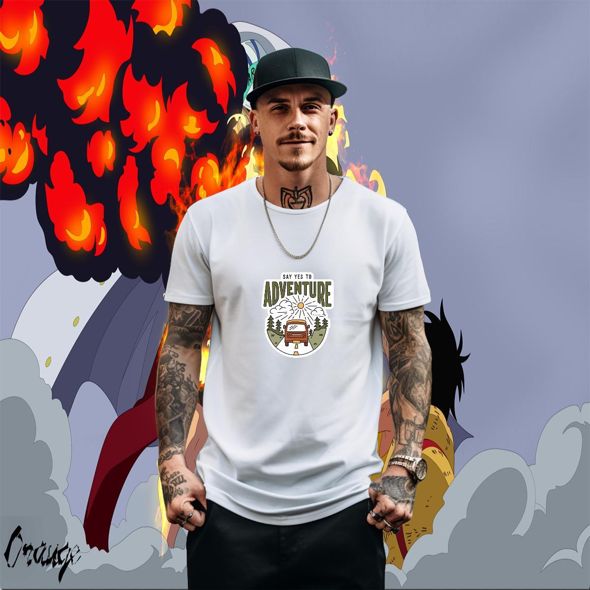 Classic Men Tees 230g Pure Cotton Street car DIY Anime Crew Neck Breathable Fashion Design T-Shirts for Men Tees Shirts