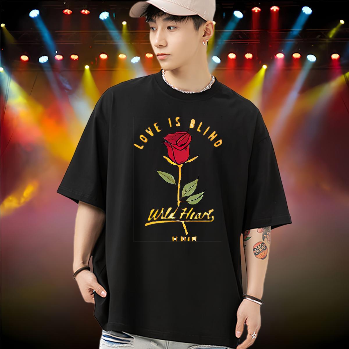 Wholesale T shirt 230g Cotton flower Summer Casual Tee Shirt Breathable Soft Unisex Men Tshirts Custom Printed