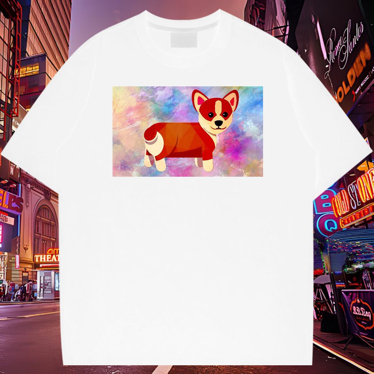 Comfortable Tshirt for Man Woman 230g Cotton Dog T-Shirts for Men Daily Wear Breathable Crew Neck Customized New Designer Tees Shirts