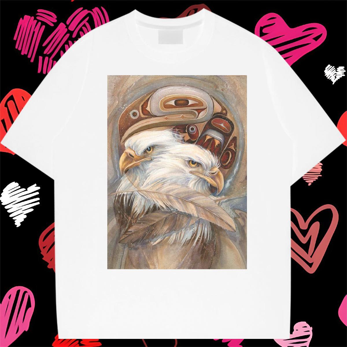 2024 Designer T-Shirts for Men 230g Pure Cotton eagle Street Wear Tops Crew Neck Popular Men Tees Custom Print Plus Size