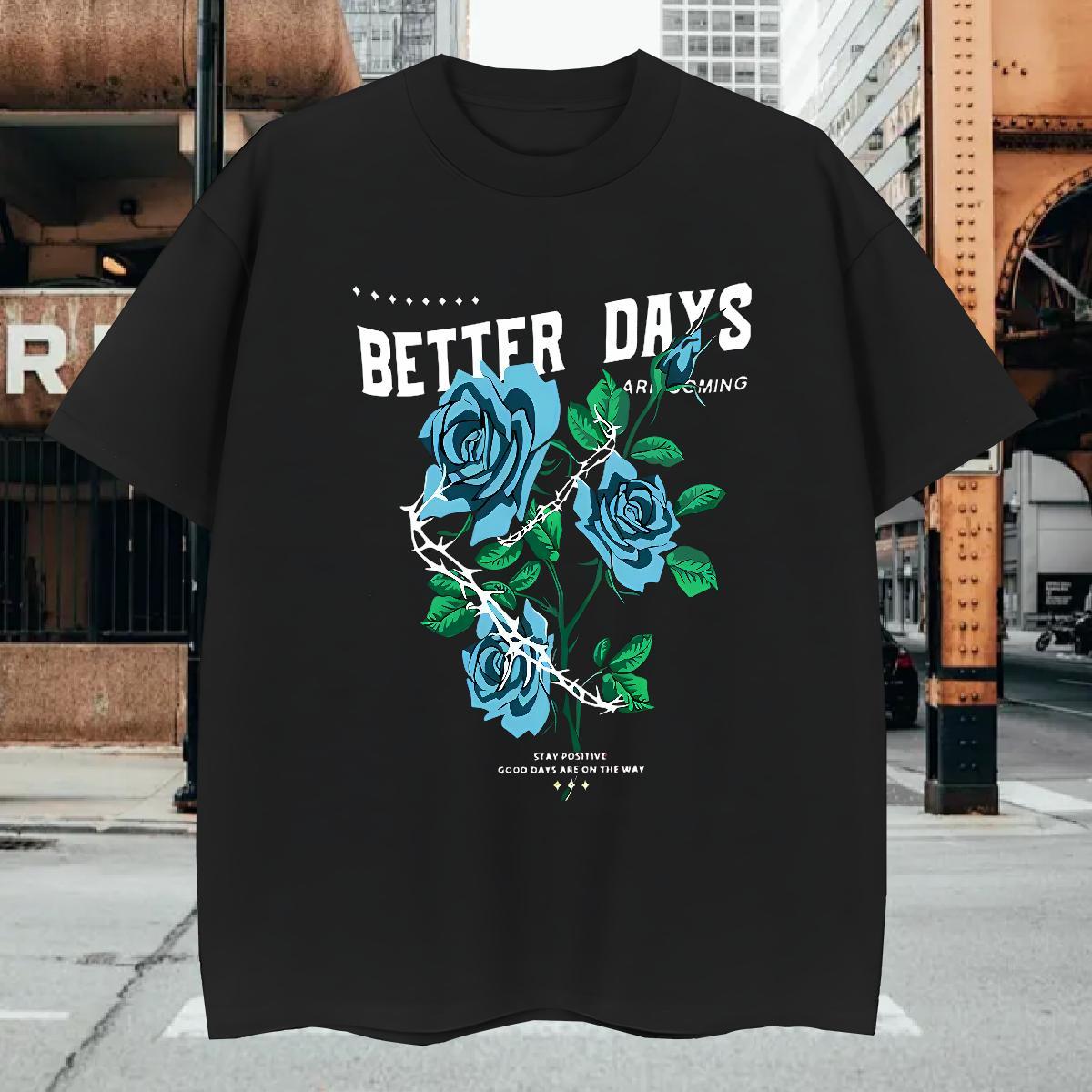 T shirt 100% Cotton 230g flower Spring Summer O Neck Short Sleeves Oversized Men Clothes T-Shirt Designer Fashion Unisex Tee Shirt