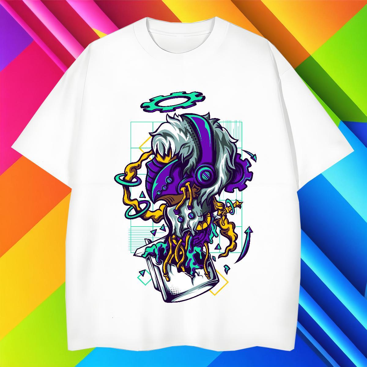 Cool Men Clothes T-Shirt 230g 100% Cotton Sport ET Customized Print Round Neck Short Sleeve 2024 DIY T-Shirts for Men Top Tees