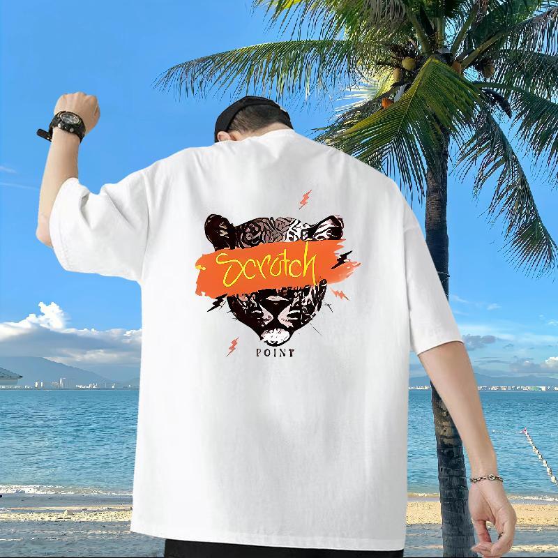 Factory Direct T-Shirts 100% Cotton 230g leopard Casual Clothings Pure Cotton TOP Quality Mens Tshirts Anime