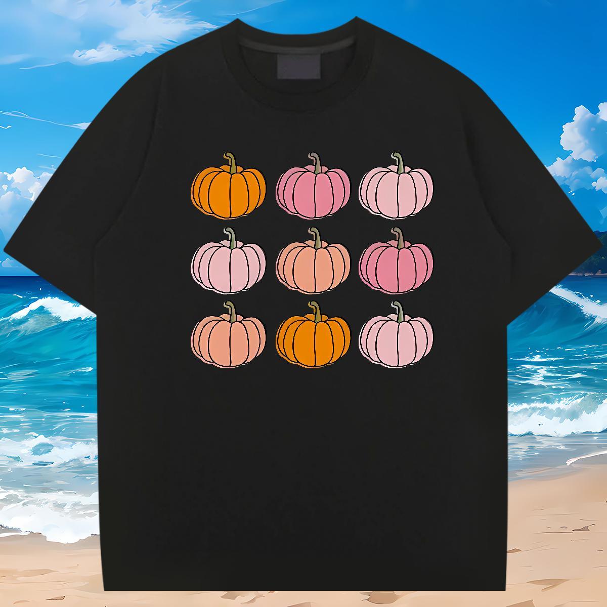 2024 Summer Mens T Shirts 230g Pure Cotton halloween Street Polos Crew Neck High Quality Men Clothes T-Shirt Black Oversized