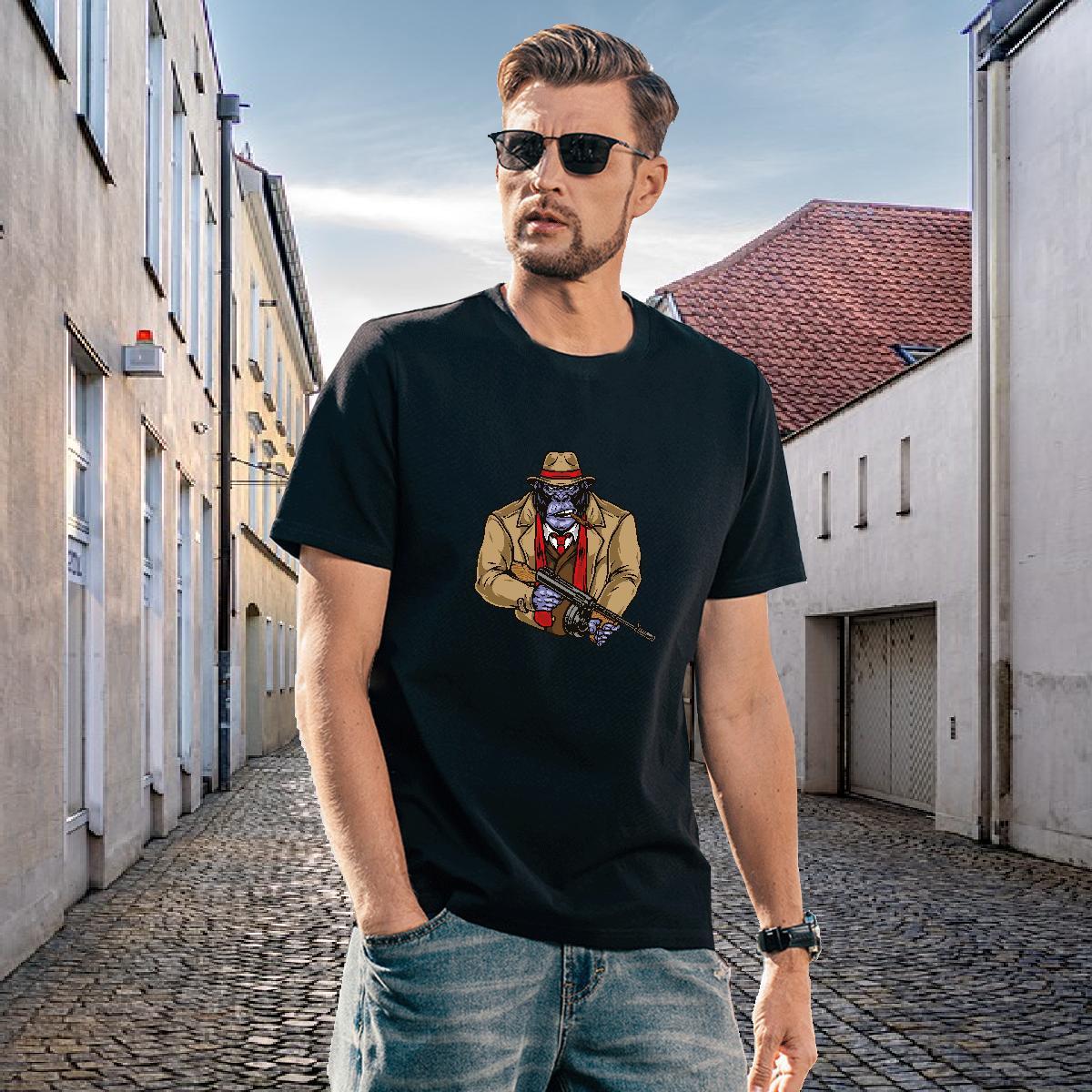 DIY Customized T-Shirts 230g 100% Cotton Street wear Hip Hop Tees O-Neck Short Sleeve High Quality Tshirt for Man Woman Plus Size Cartoon