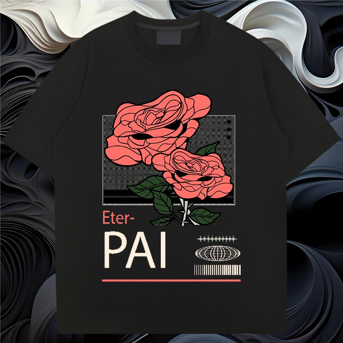2024 Designer T Shirts Men 230g 100% Cotton flower Beach Tshirts O Neck Short Sleeves Cool Men Tees Custom Print Oversized
